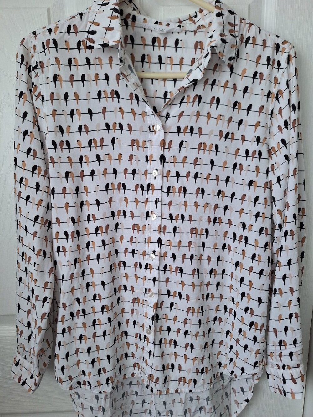 Jane and Delancey Birds on a Wire Print Shirt